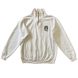 Vintage Mighty Ducks HRLA Made in USA 1/4 Zip Sweatshirt White Sz M